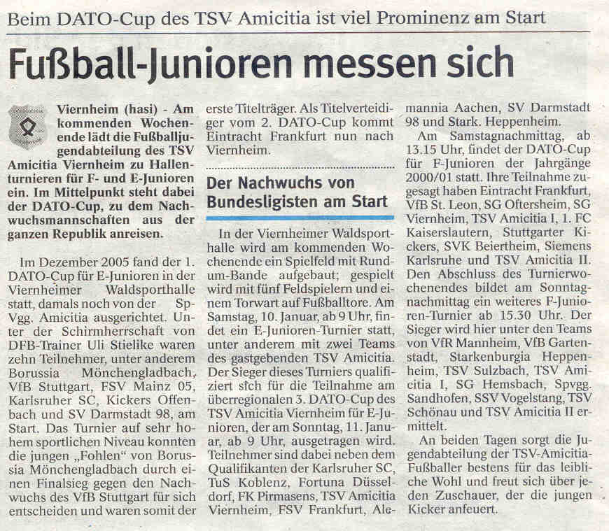 TSV Amicitia Viernheim Fußball Presse